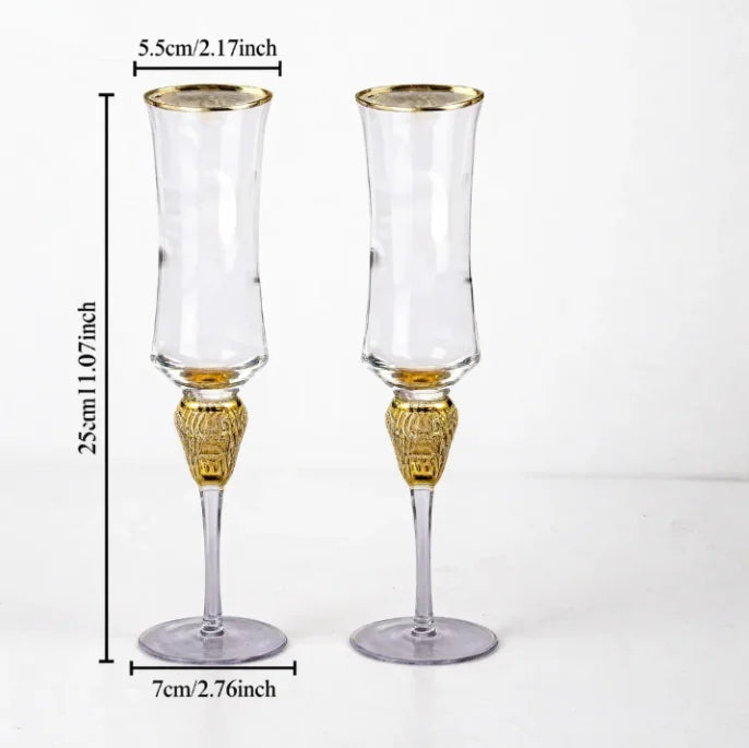 Crystal Wine Glass Set for Parties 2pcs - Crystal Glass