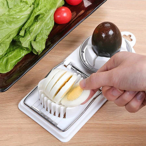 2-in-1 Stainless Steel Wire Egg Cutter with PP Base