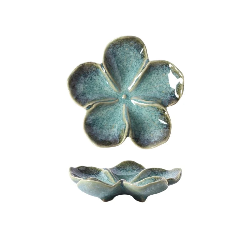 Ceramic Dipping Sauce Dish in Vintage Flower Shape