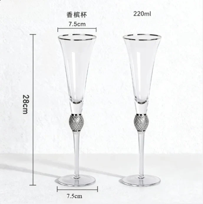 Crystal Wine Glass Set for Parties 2pcs - Crystal Glass