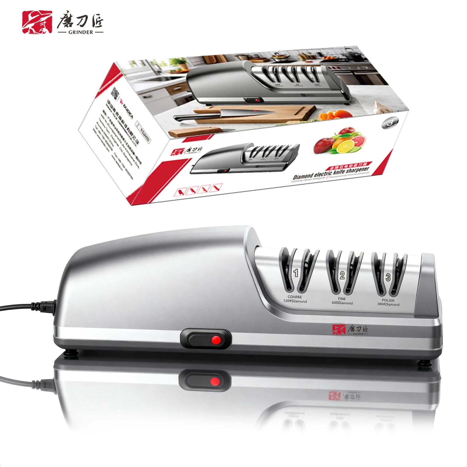 Electric Knife Sharpener TAIDEA TG2403 Stainless Steel Silver