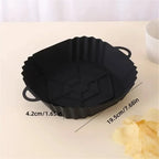 Silicone Air Fryer Pot Tray with Handle, Square Baking Pan
