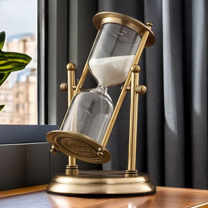 American Hourglass Timer Decoration Brass Glass 15 30 60 Minute