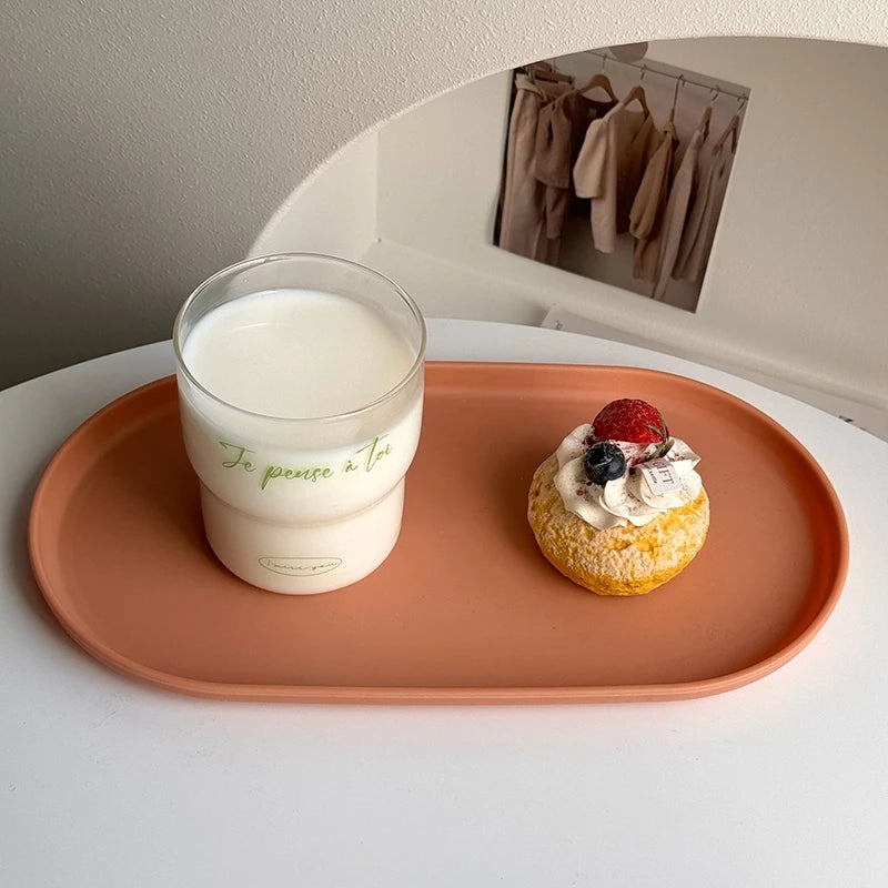 PP Oval Tray Plastic Dessert Utensil Storage Plate