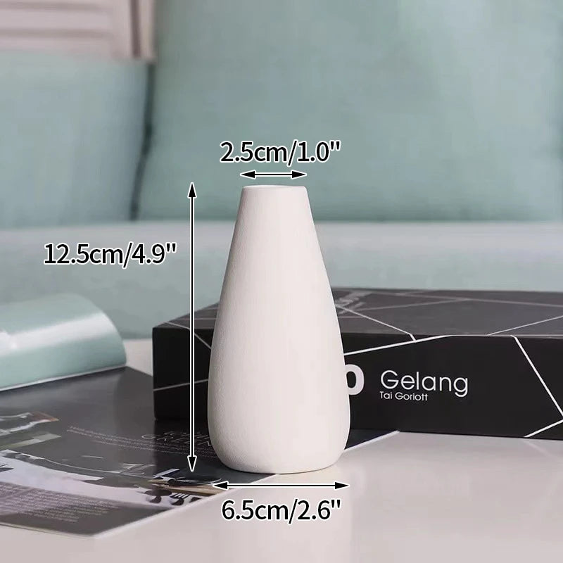 White Ceramic Bud Vase Decorative Nordic Home Decor