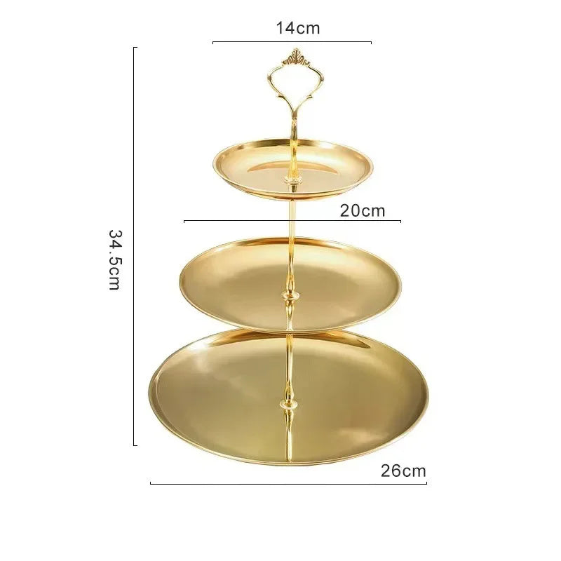 Stainless Steel Cake Stand Tiered Tray for Weddings and Parties