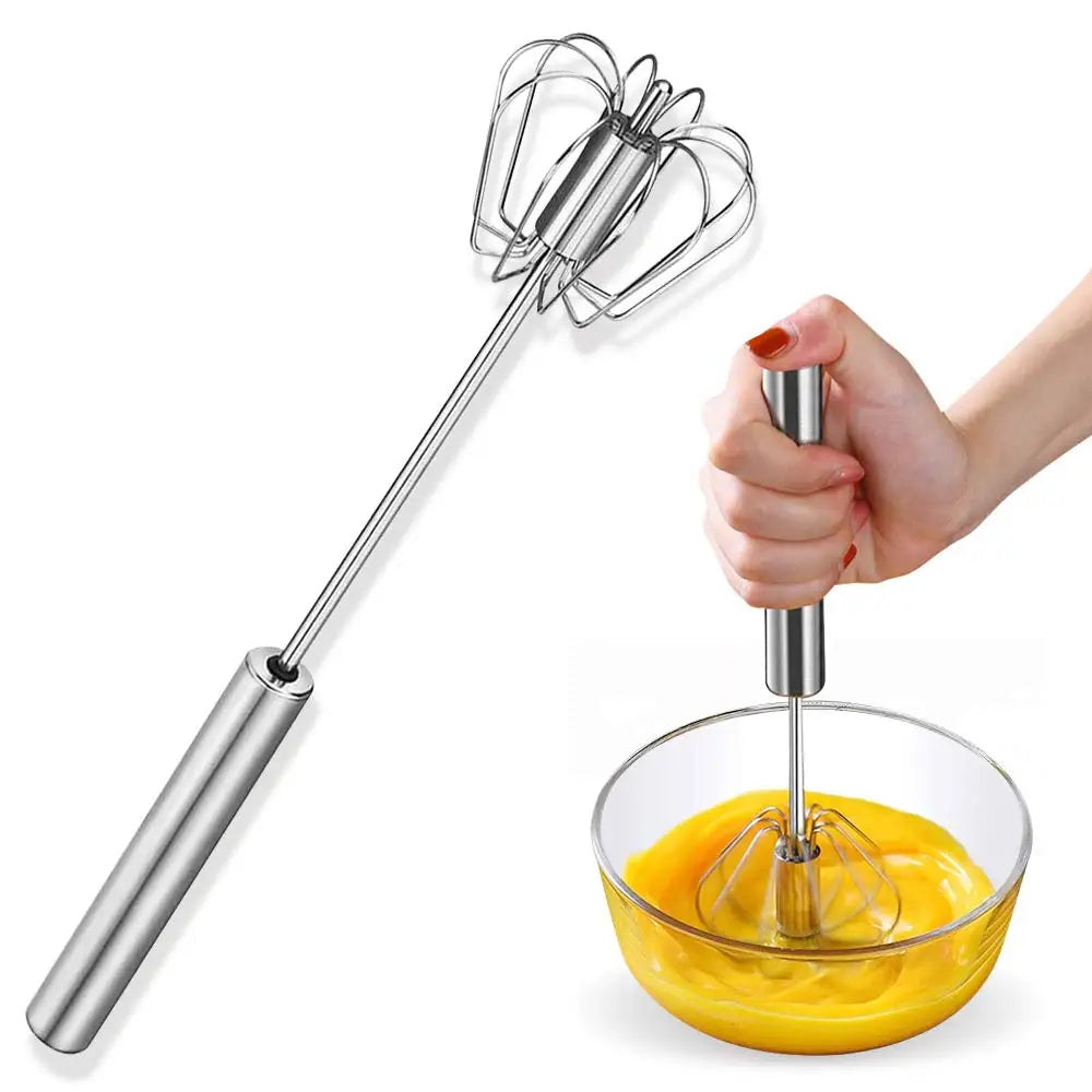 4-Speed Manual Handheld Blender - 304 Stainless Steel Egg Beater