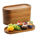 Wooden Snack Tray Round Rectangle Serving Plate