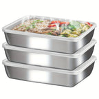 Stainless Steel Food Containers Lunch Box 3pcs Leakproof