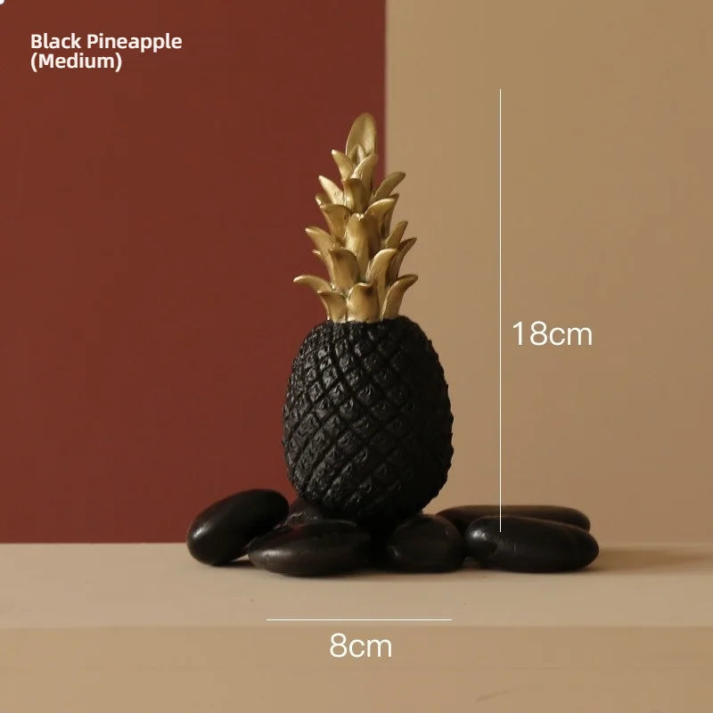 Pineapple Sculpture - Nordic Gold Resin Decor for Living Room