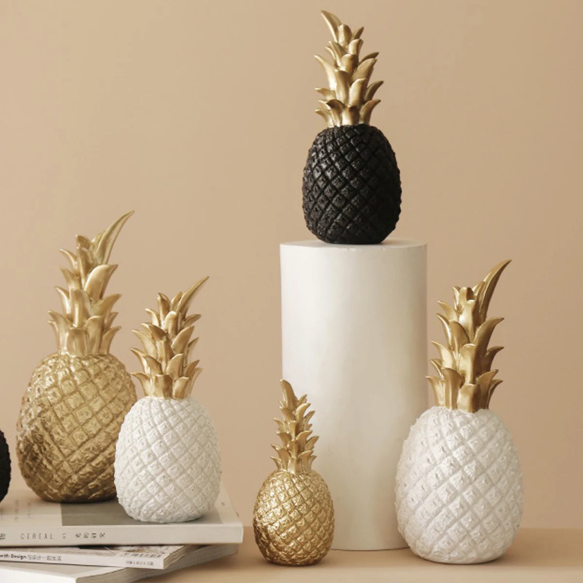 Pineapple Sculpture - Nordic Gold Resin Decor for Living Room