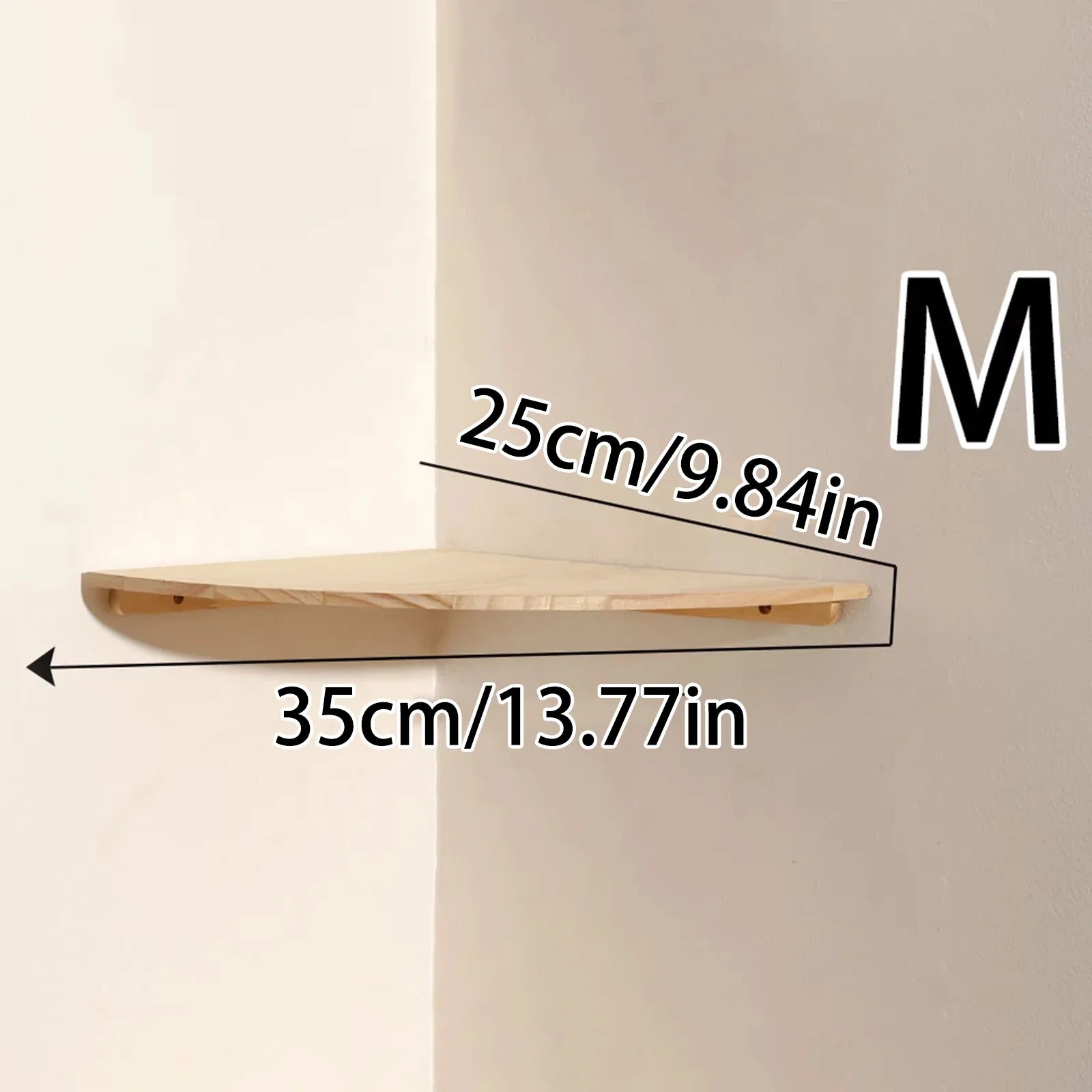 Burlywood Wood Corner Shelf for Living Room Storage