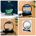 3D Moving Sand Art Round Glass Deep Sea Liquid Hourglass
