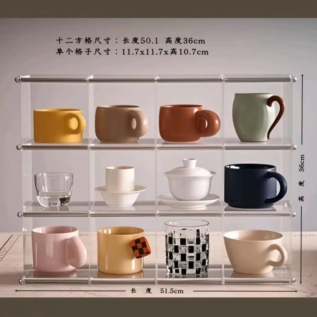 Acrylic Kitchen Countertop Tea Set Storage Rack