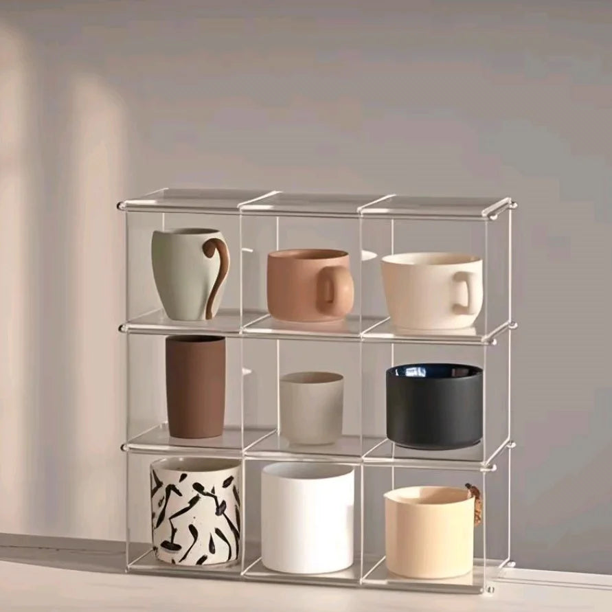 Acrylic Kitchen Countertop Tea Set Storage Rack