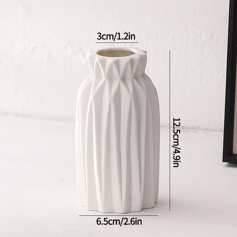 White Ceramic Bud Vase Decorative Nordic Home Decor
