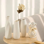 White Ceramic Bud Vase Decorative Nordic Home Decor