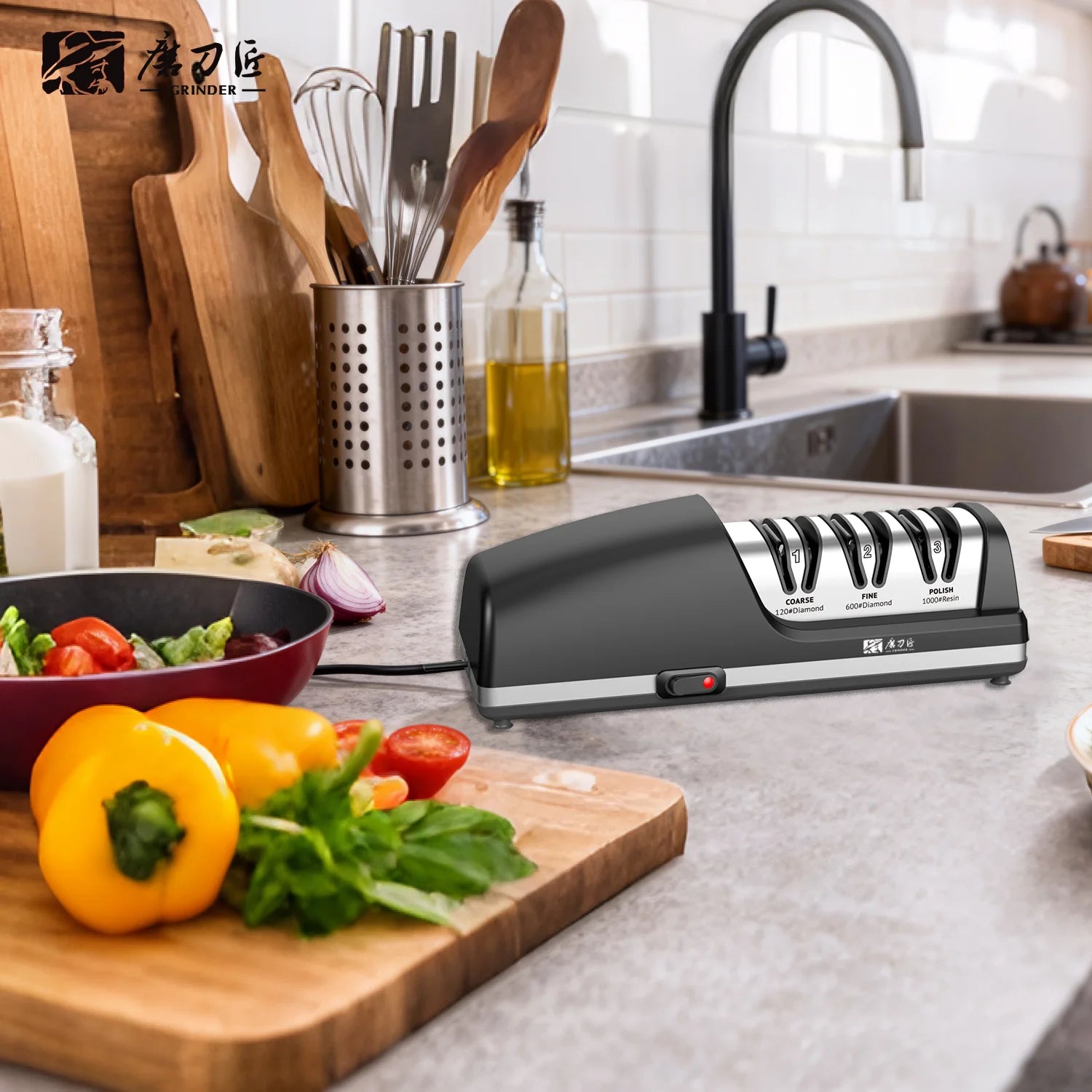 Electric Knife Sharpener TAIDEA TG2403 Stainless Steel Silver