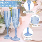 Champagne Goblet Set Crystal High-Stem for Parties