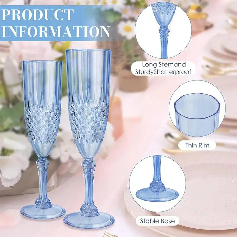 Champagne Goblet Set Crystal High-Stem for Parties