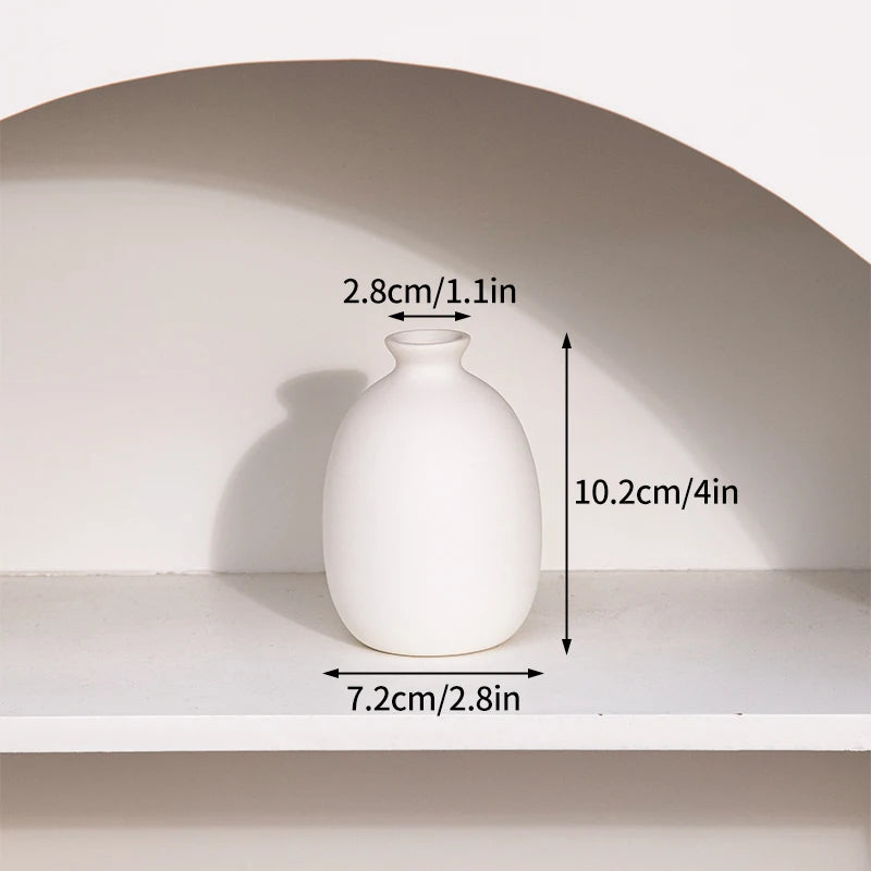 White Ceramic Bud Vase Decorative Nordic Home Decor