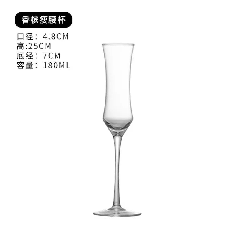 Crystal Champagne Flutes Long Stem Glasses by Lujing