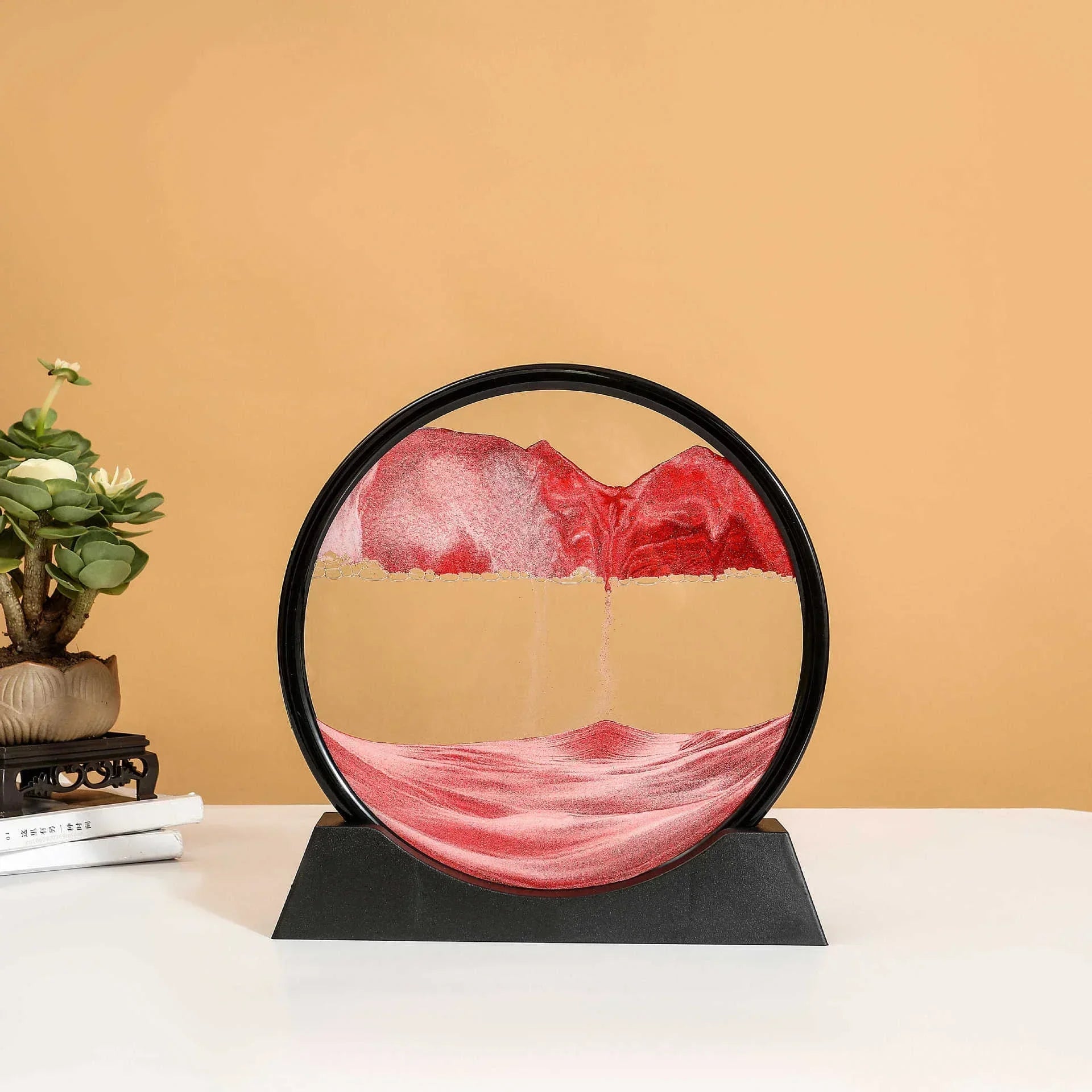 3D Moving Sand Art Round Glass Deep Sea Liquid Hourglass