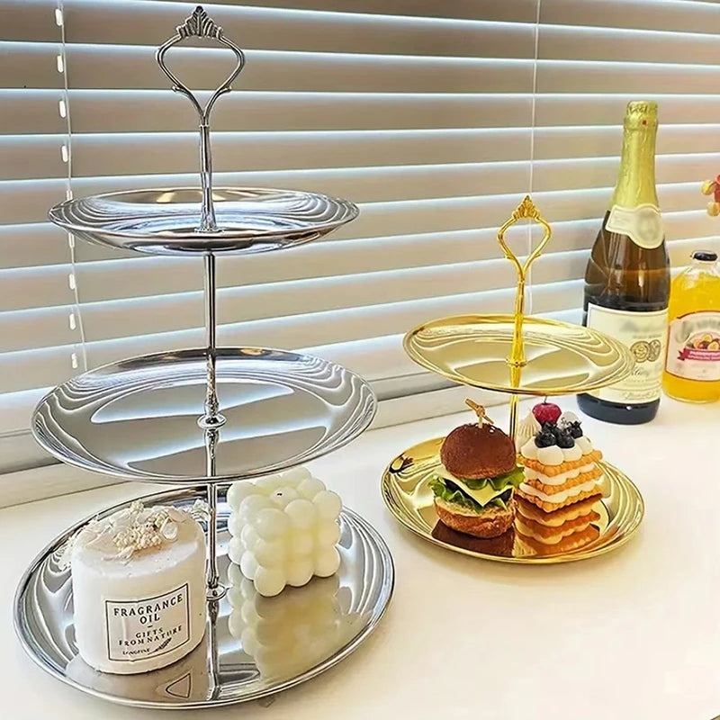 Stainless Steel Cake Stand Tiered Tray for Weddings and Parties