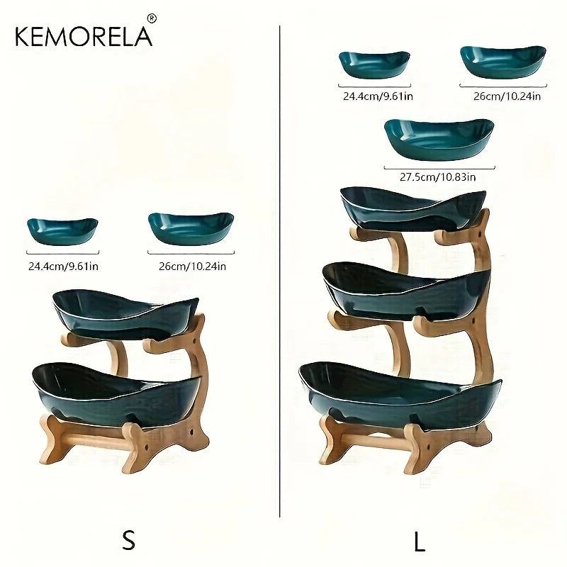 Fruit Plate 2/3 Layer Wooden Snack Dish for Home Use