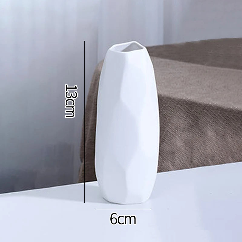 White Ceramic Bud Vase Decorative Nordic Home Decor