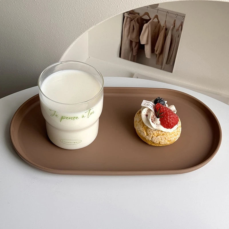 PP Oval Tray Plastic Dessert Utensil Storage Plate