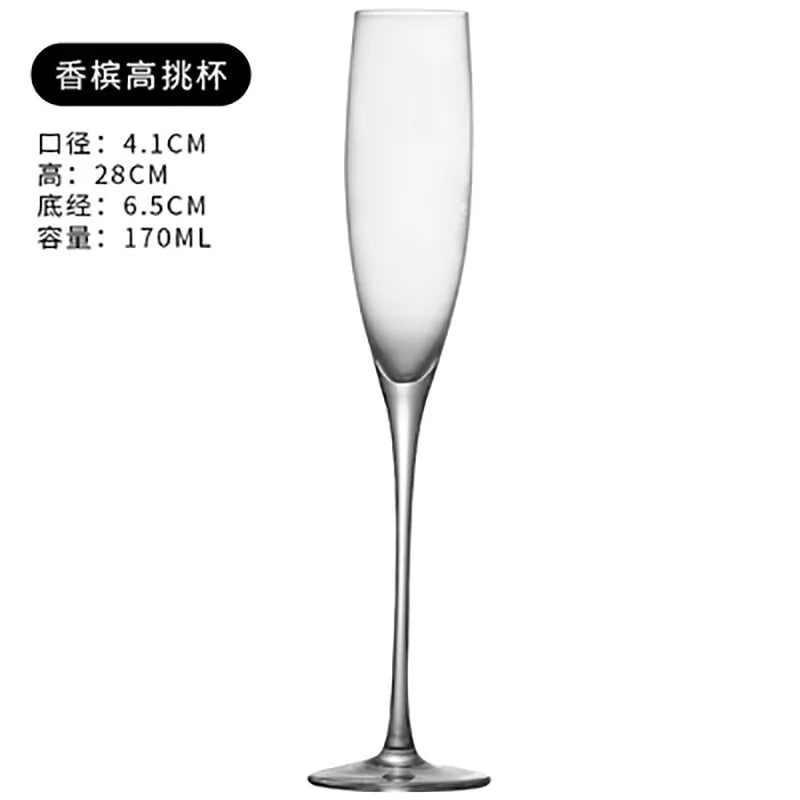 Crystal Champagne Flutes Long Stem Glasses by Lujing
