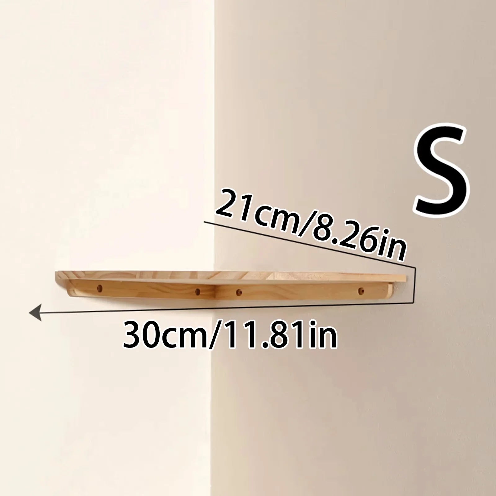 Burlywood Wood Corner Shelf for Living Room Storage