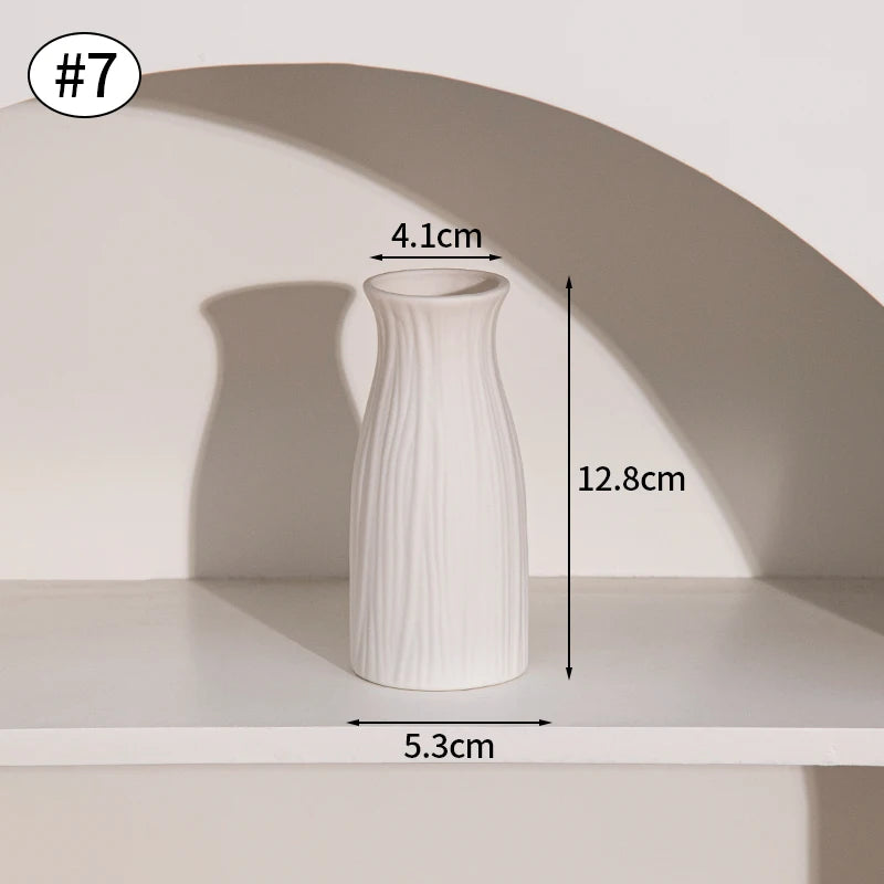White Ceramic Bud Vase Decorative Nordic Home Decor