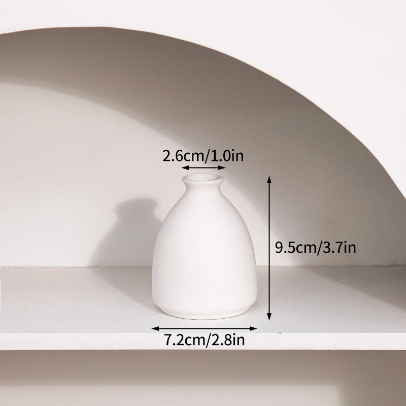 White Ceramic Bud Vase Decorative Nordic Home Decor
