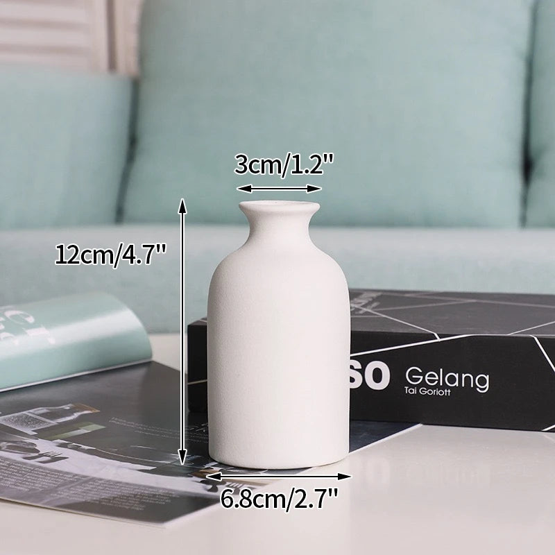 White Ceramic Bud Vase Decorative Nordic Home Decor