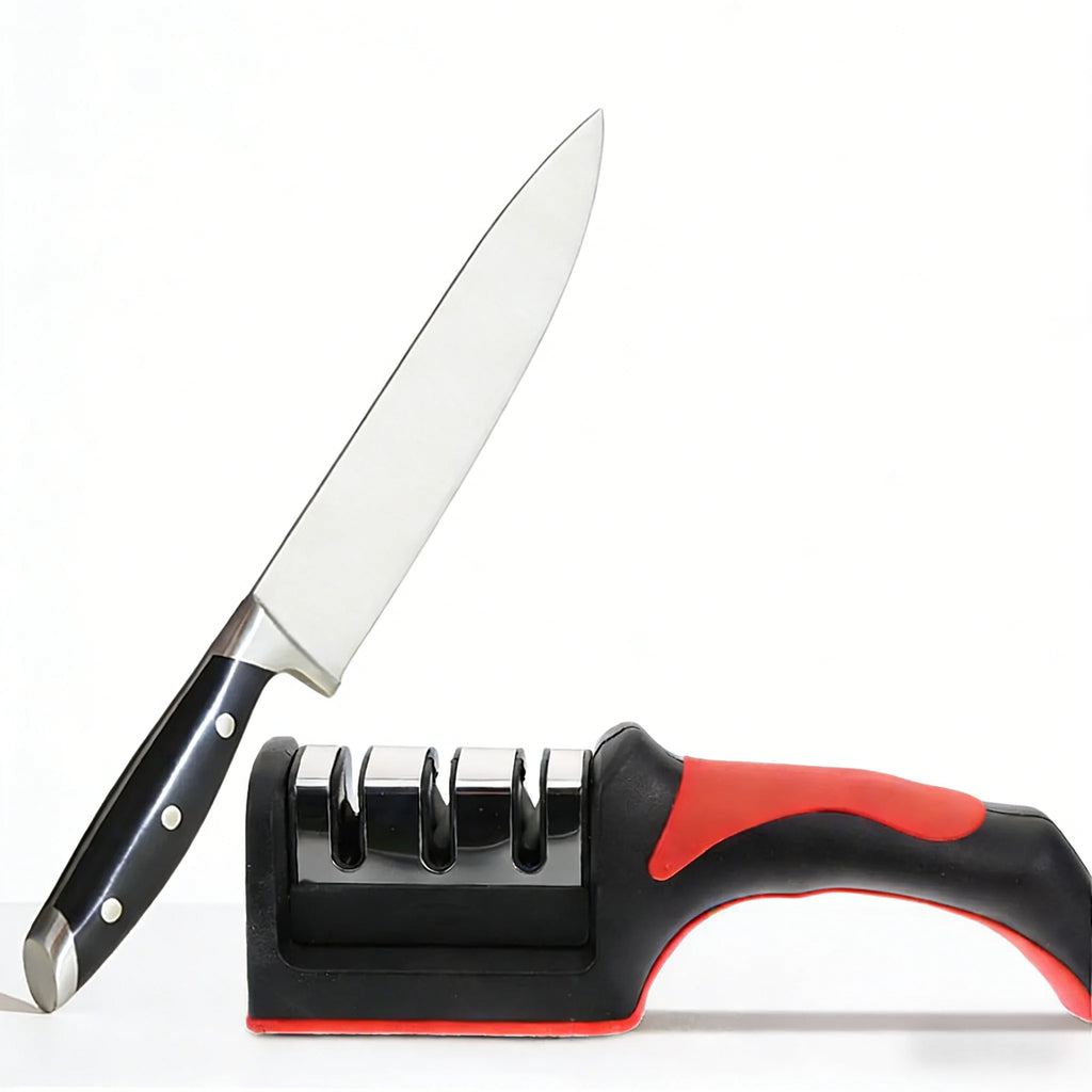 Knife Sharpener Multi-Functional Carbon Steel 3-Stage Tool