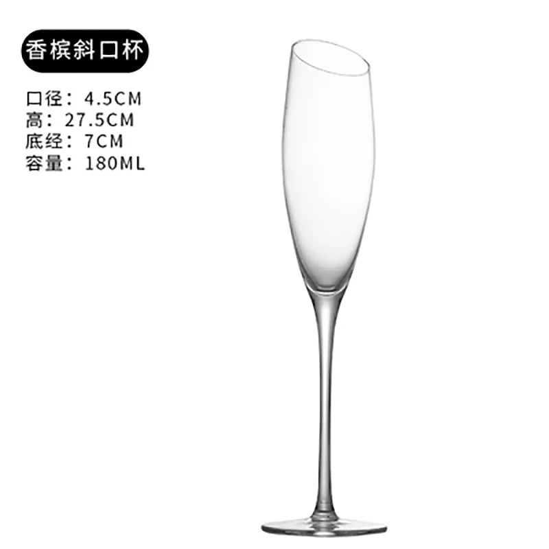 Crystal Champagne Flutes Long Stem Glasses by Lujing