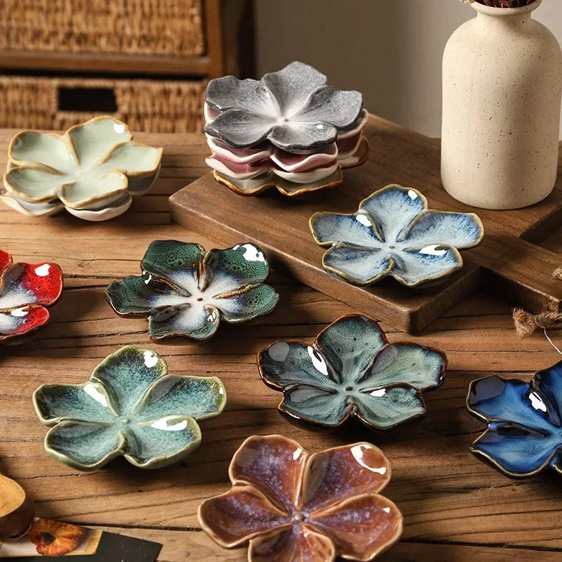 Ceramic Dipping Sauce Dish in Vintage Flower Shape