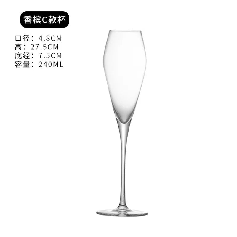 Crystal Champagne Flutes Long Stem Glasses by Lujing
