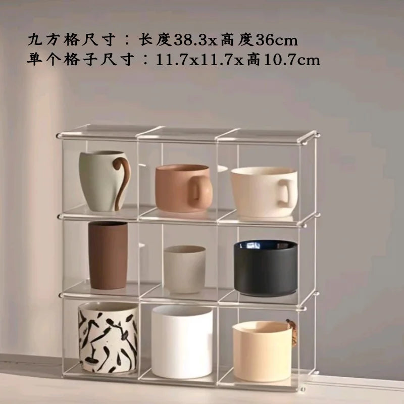 Acrylic Kitchen Countertop Tea Set Storage Rack