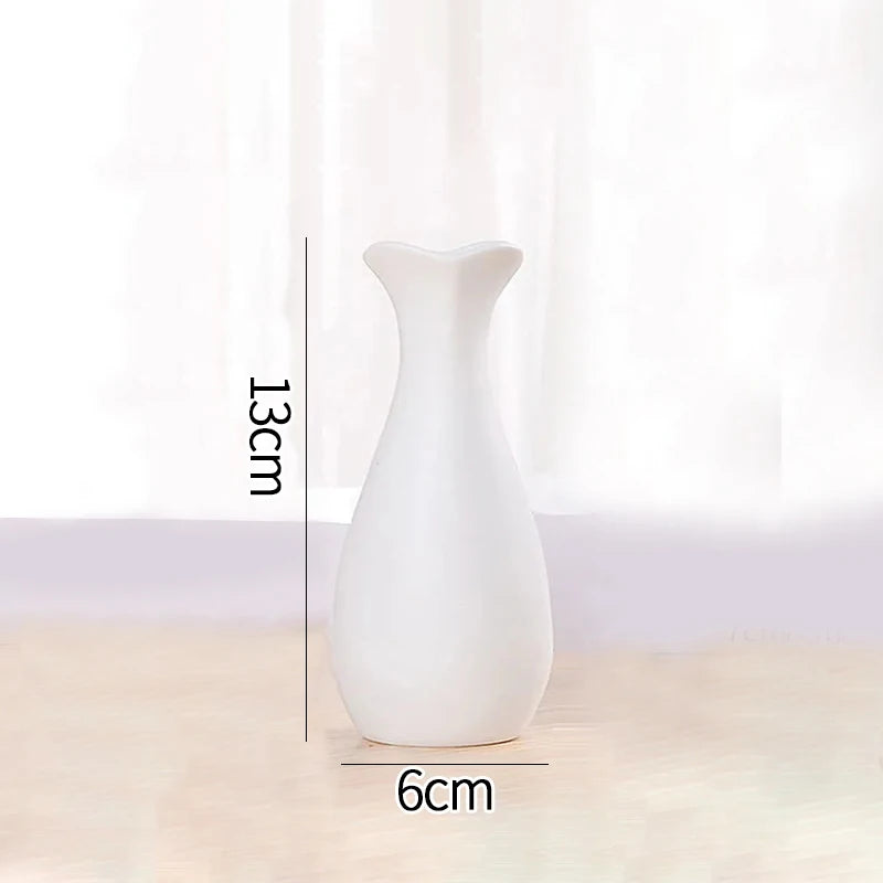 White Ceramic Bud Vase Decorative Nordic Home Decor