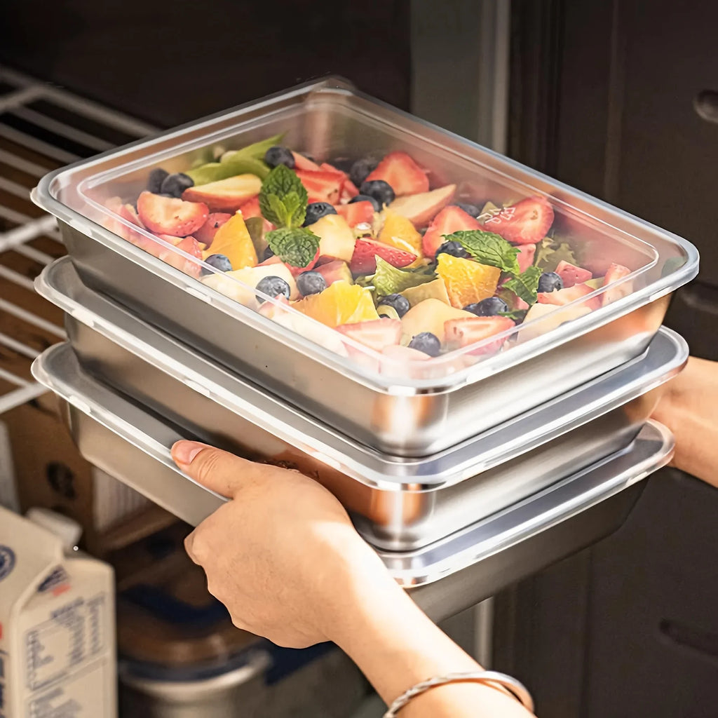 Stainless Steel Food Containers Lunch Box 3pcs Leakproof