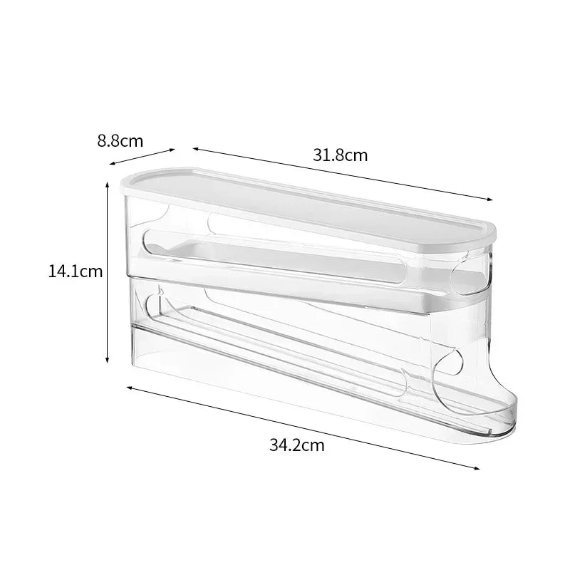 Egg Storage Box Automatic Rolling Dispenser Plastic