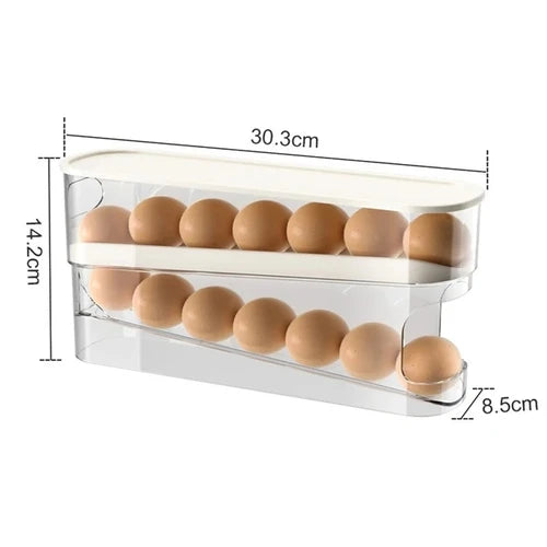Egg Storage Box Automatic Rolling Dispenser Plastic