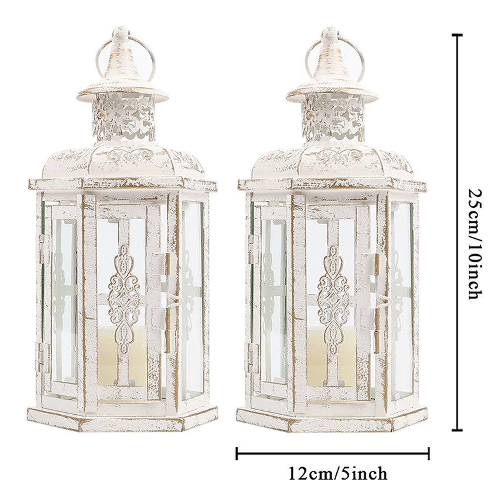Black Iron Nordic Candle Holder Lanterns for Home Decor