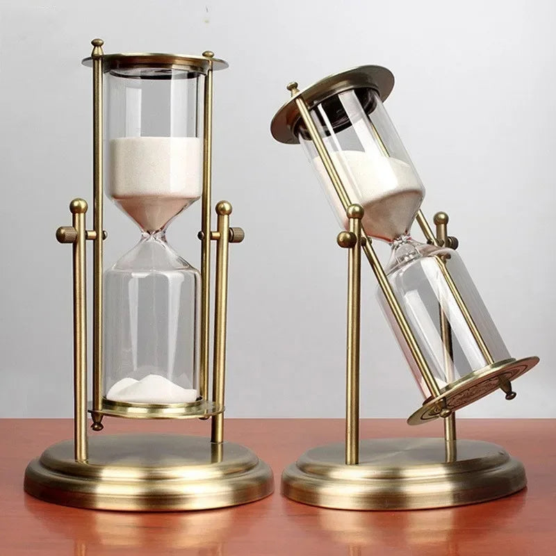 American Hourglass Timer Decoration Brass Glass 15 30 60 Minute