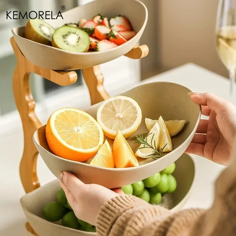 Plastic Oval Fruit Plate 2/3 Layer Snack Dish