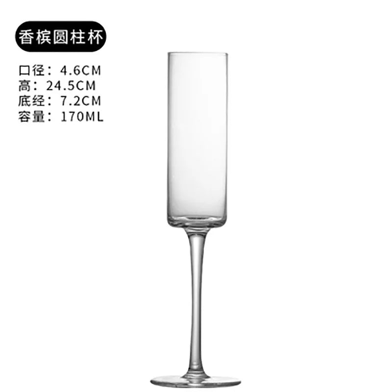 Crystal Champagne Flutes Long Stem Glasses by Lujing