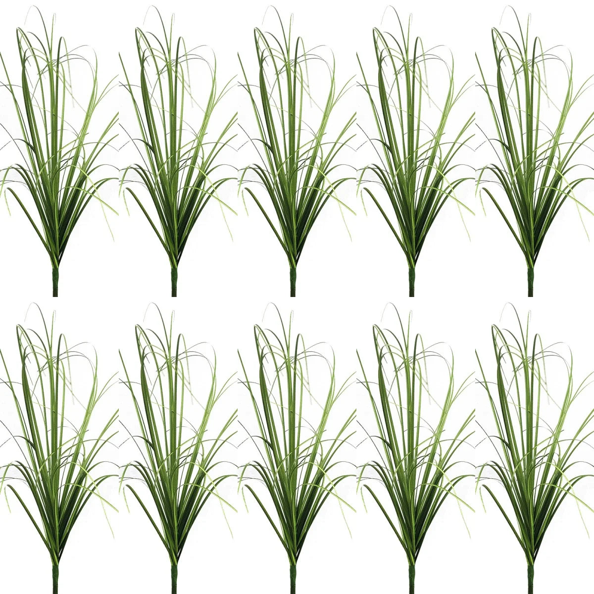 Simulated Grass Bushes for Outdoor Decoration - PVC, 10pcs
